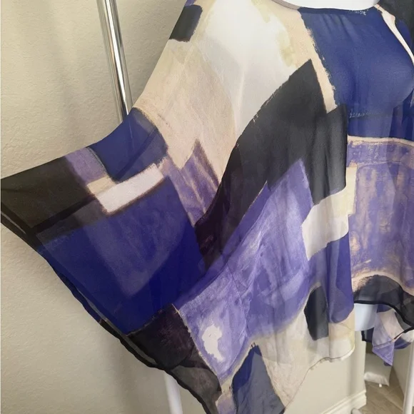 Plus Size Sheer Abstract Women's Poncho Size 22/24 - Picture 2 of 4